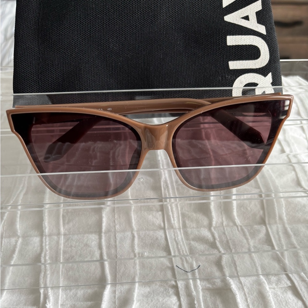 Quay Brown Square Sunglasses